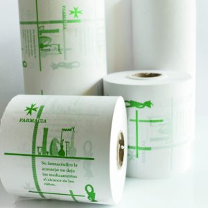 Bobina de papel impreso personalizado